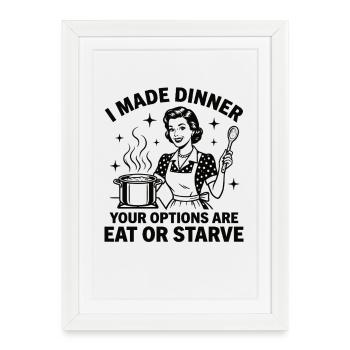 Chef: Eat or die! - Framed poster (27 × 37 cm) - white - Front