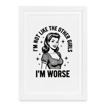 Unique : Pas comme les autres filles - Affiche encadrée (27 × 37 cm) - blanc - Devant
