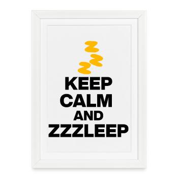 RESTE CALME ET ZZZLEEP 1aZzzleep - Affiche encadrée (27 × 37 cm) - blanc - Devant