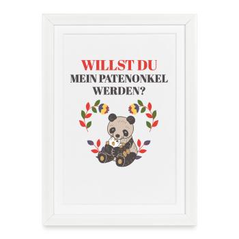 VEUX-TU ÊTRE MON PARRAIN, DEMANDE À ONCLE ? - Affiche encadrée (27 × 37 cm) - blanc - Devant