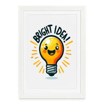 Cheerful Light Bulb Idea - Framed poster (27 × 37 cm) - white - Front