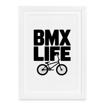Vie BMX - Affiche encadrée (27 × 37 cm) - blanc - Devant