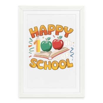 Hundredth Day of School Anniversary Design - Framed poster (27 × 37 cm) - white - Front