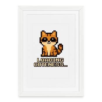 Loading Cuteness Pixel Cat - Framed poster (27 × 37 cm) - white - Front