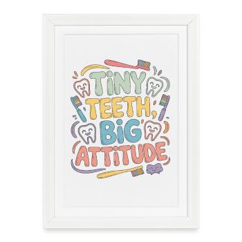 Pediatric Dentist Tiny Teeth Big Dental Health - Framed poster (27 × 37 cm) - white - Front