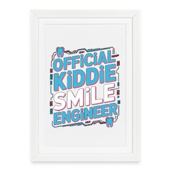 Dentiste pédiatrique Dentisterie Officielle Dentisterie du Sourire pour enfants - Affiche encadrée (27 × 37 cm) - blanc - Devant