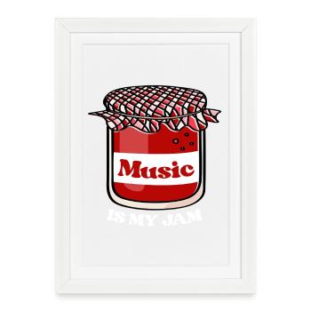 Pot Music Jam – Jam de partitions - Affiche encadrée (27 × 37 cm) - blanc - Devant