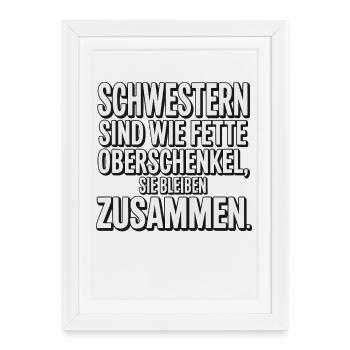 Les sœurs aiment les cuisses épaisses - Affiche encadrée (27 × 37 cm) - blanc - Devant