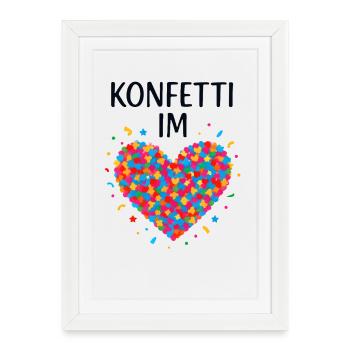 Carnival confetti in the heart of Shrovetide Carnival - Framed poster (27 × 37 cm) - white - Front