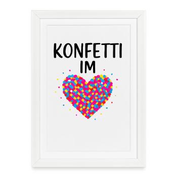 Carnival confetti in the heart of Shrovetide Carnival - Framed poster (27 × 37 cm) - white - Front