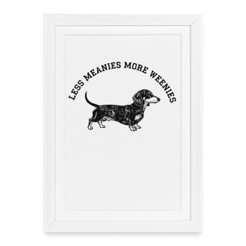 Dachshund joke less mean, more sausages - Framed poster (27 × 37 cm) - white - Front
