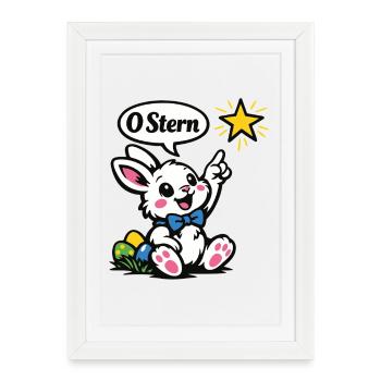 Ostern Hase Stern Cartoon für Babys - Framed poster (27 × 37 cm) - white - Front