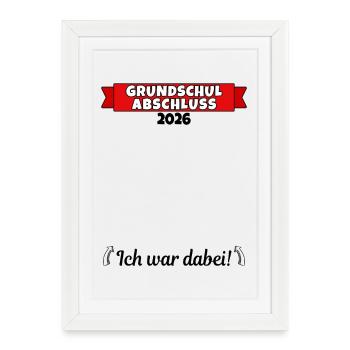 Fin d’études primaires Fin d’études primaires 2026 - Affiche encadrée (27 × 37 cm) - blanc - Devant