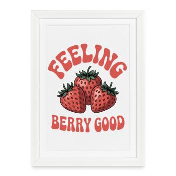 Strawberry Sayings Funny Strawberry Gift - Framed poster (27 × 37 cm) - white - Front
