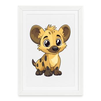 Cuddly Hyena Hatchling Charm - Framed poster (27 × 37 cm) - white - Front