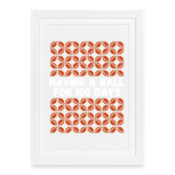 J’ai affronté 100 jours d’école - Affiche encadrée (27 × 37 cm) - blanc - Devant