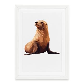 Lions de mer Lion de mer - Affiche encadrée (27 × 37 cm) - blanc - Devant