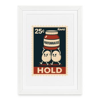 Porter deux œufs à la mayonnaise - Affiche encadrée (27 × 37 cm) - blanc - Devant