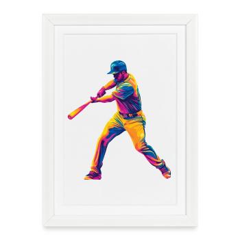 Base-ball - Affiche encadrée (27 × 37 cm) - blanc - Devant