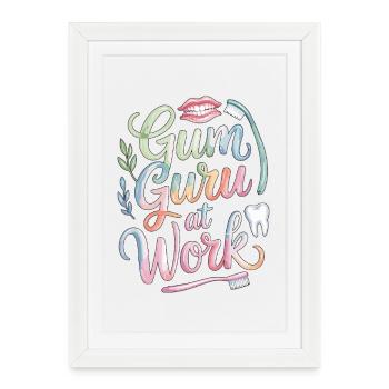 Periodontist Gum Guru At Work Dental Health Care - Framed poster (27 × 37 cm) - white - Front