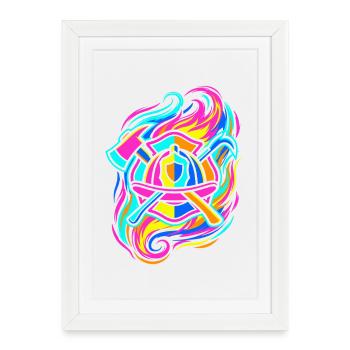 Firefighter Emblem - Framed poster (27 × 37 cm) - white - Front