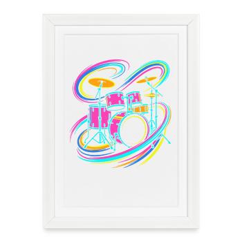 Colorful drums - Framed poster (27 × 37 cm) - white - Front