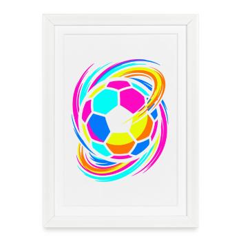 Fußball - Gerahmtes Poster (27 × 37 cm) - Weiß - Vorne