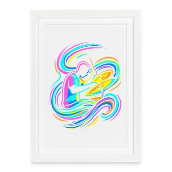 Colorful drummer - Framed poster (27 × 37 cm) - white - Front