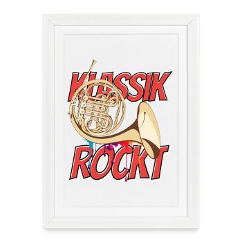French Horn Classical Rocks Orchestra Horn Player - Framed poster (27 × 37 cm) - white - Front