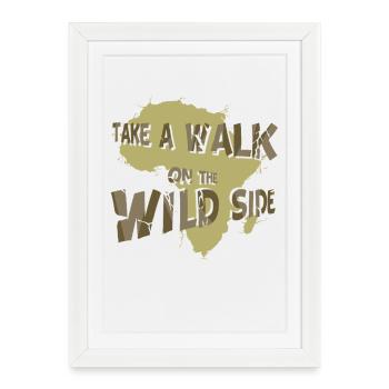 Safari Afrique : Savane faunique du Serengeti - Affiche encadrée (27 × 37 cm) - blanc - Devant