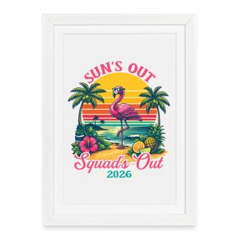 Suns Out Squads Out 2026 Spring Break Cruise Fun - Affiche encadrée (27 × 37 cm) - blanc - Devant