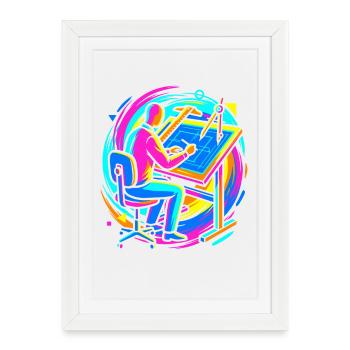 architect - Framed poster (27 × 37 cm) - white - Front
