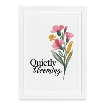 Chemise fleurie avec une phrase inspirante - Affiche encadrée (27 × 37 cm) - blanc - Devant