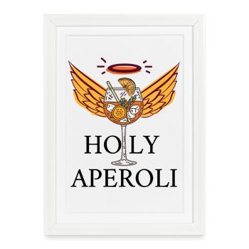 Holy Aperoly – Spritz Lover Summer Vibes - Affiche encadrée (27 × 37 cm) - blanc - Devant