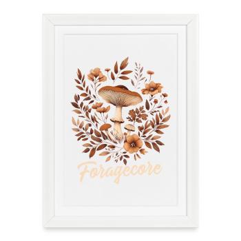 Esthétique des objets de collection | Automne de la forêt de champignons - Affiche encadrée (27 × 37 cm) - blanc - Devant