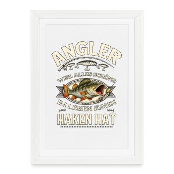 Fishing Gift Man Angler Gift Idea - Framed poster (27 × 37 cm) - white - Front