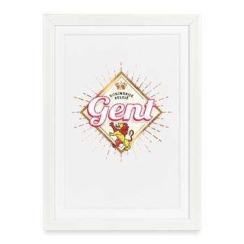 Ghent in Flanders Belgium Retro Europe Souvenir - Framed poster (27 × 37 cm) - white - Front