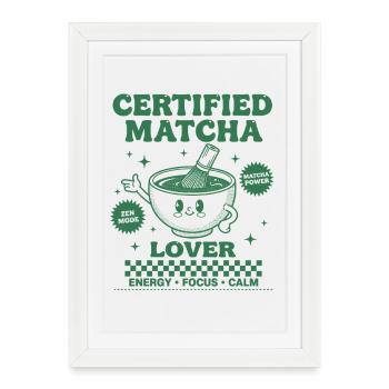Matcha certifié Matcha Lover Energy Focus Calm Matcha - Affiche encadrée (27 × 37 cm) - blanc - Devant