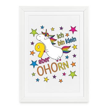 9 Years Girl Unicorn I'm Small But Maple - Framed poster (27 × 37 cm) - white - Front