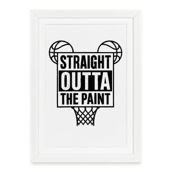 Straight Outta The Paint Basketball Sport  - Gerahmtes Poster (27 × 37 cm) - Weiß - Vorne