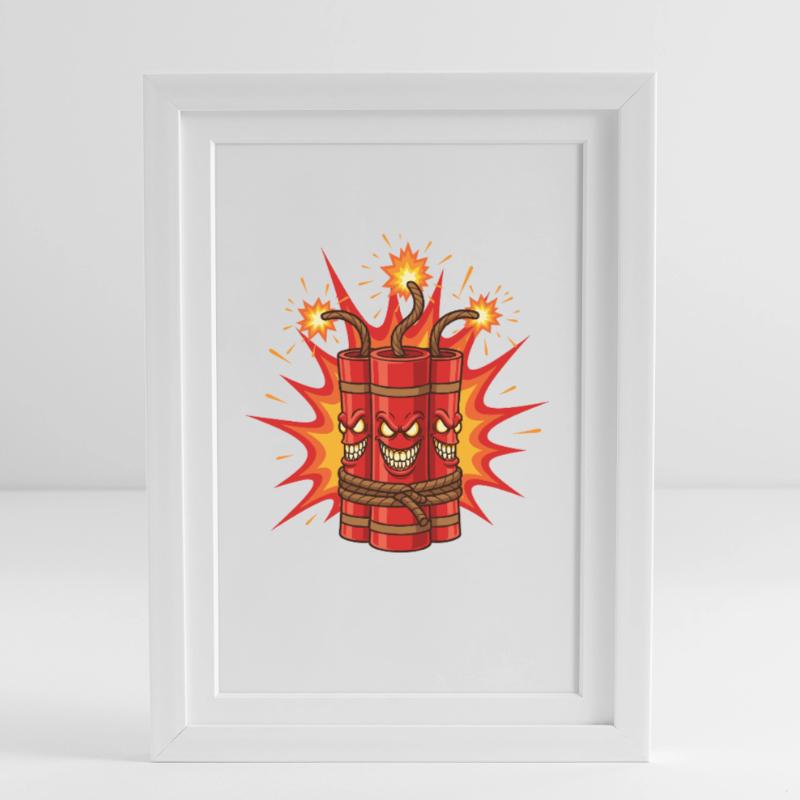 Exploding Dynamite Art Framed poster (27 × 37 cm)