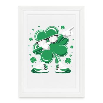 Shamrock rocker with style - Framed poster (27 × 37 cm) - white - Front