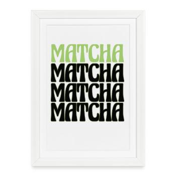 Design rétro de l’amateur de thé Matcha - Affiche encadrée (27 × 37 cm) - blanc - Devant