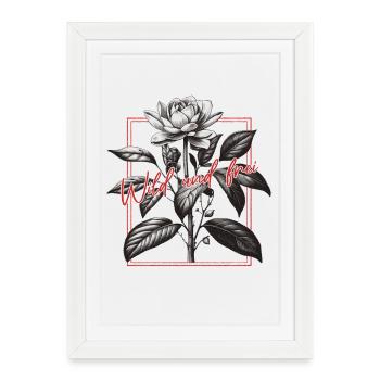 Vintage Floral Design - Affiche encadrée (27 × 37 cm) - blanc - Devant