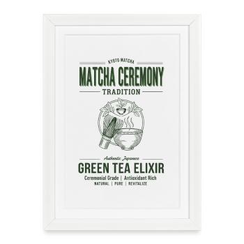 Matcha Ceremony Tradition Green Tea Elixir Kyoto - Framed poster (27 × 37 cm) - white - Front