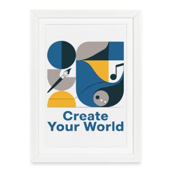 Palette abstraite du créateur de monde - Affiche encadrée (27 × 37 cm) - blanc - Devant