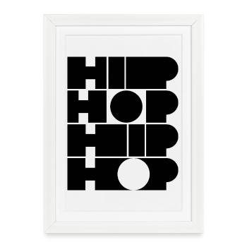 Hip Hop design de logo typographique audacieux - Affiche encadrée (27 × 37 cm) - blanc - Devant