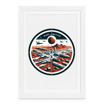 Mars Junction Spaceport Patch - Framed poster (27 × 37 cm) - white - Front