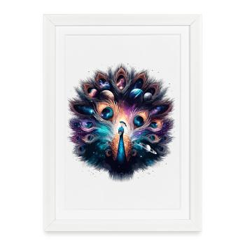 Cosmos Paon Astral - Affiche encadrée (27 × 37 cm) - blanc - Devant