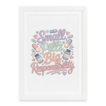 Hospital Pharmacist Small Pills Medication Safety - Framed poster (27 × 37 cm) - white - Front